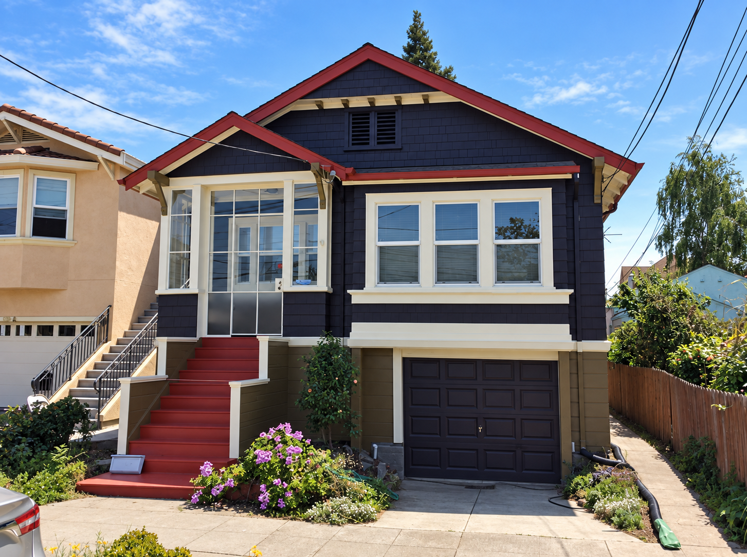 Completed Oakland bungalow exterior painting project