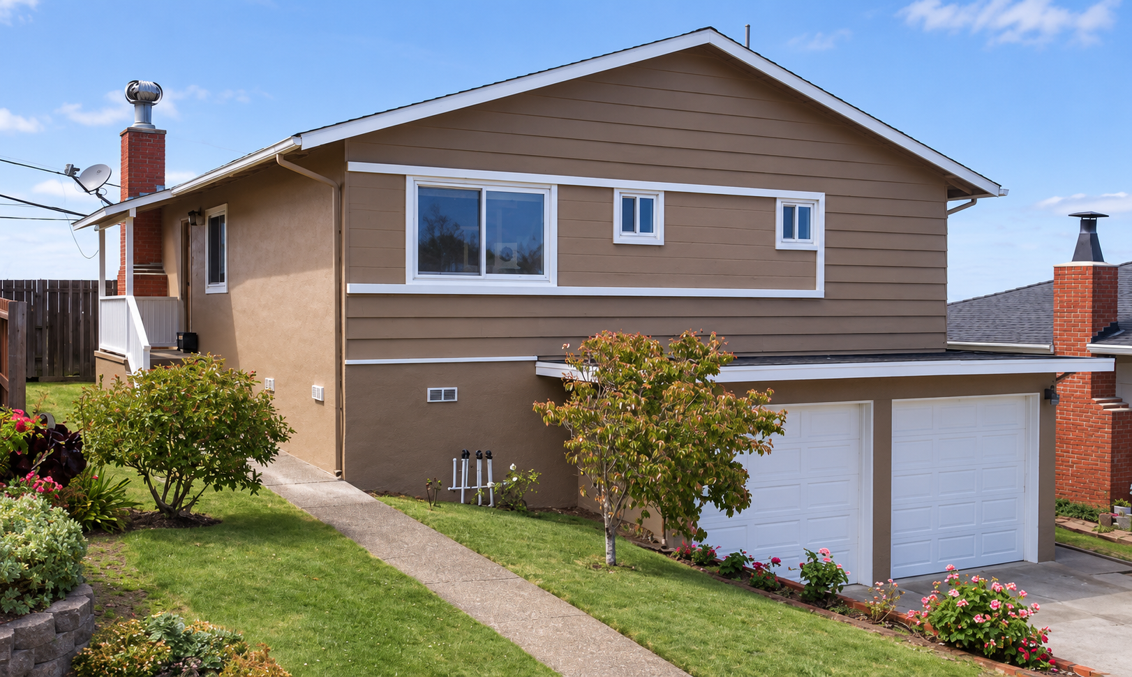 Completed two-story East Bay exterior painting project
